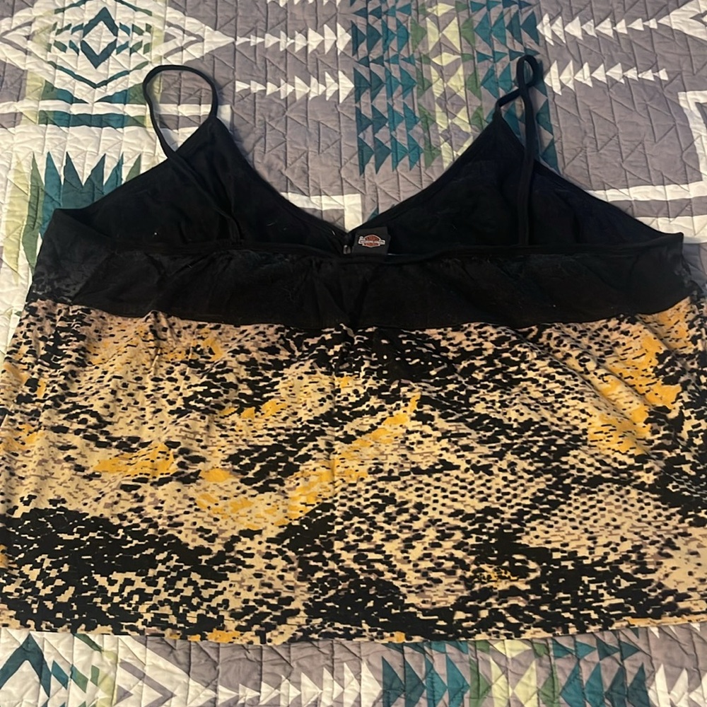 Harley-Davidson Black & Gold Animal Print Cami + Short Sleep Set - Picture 6 of 7